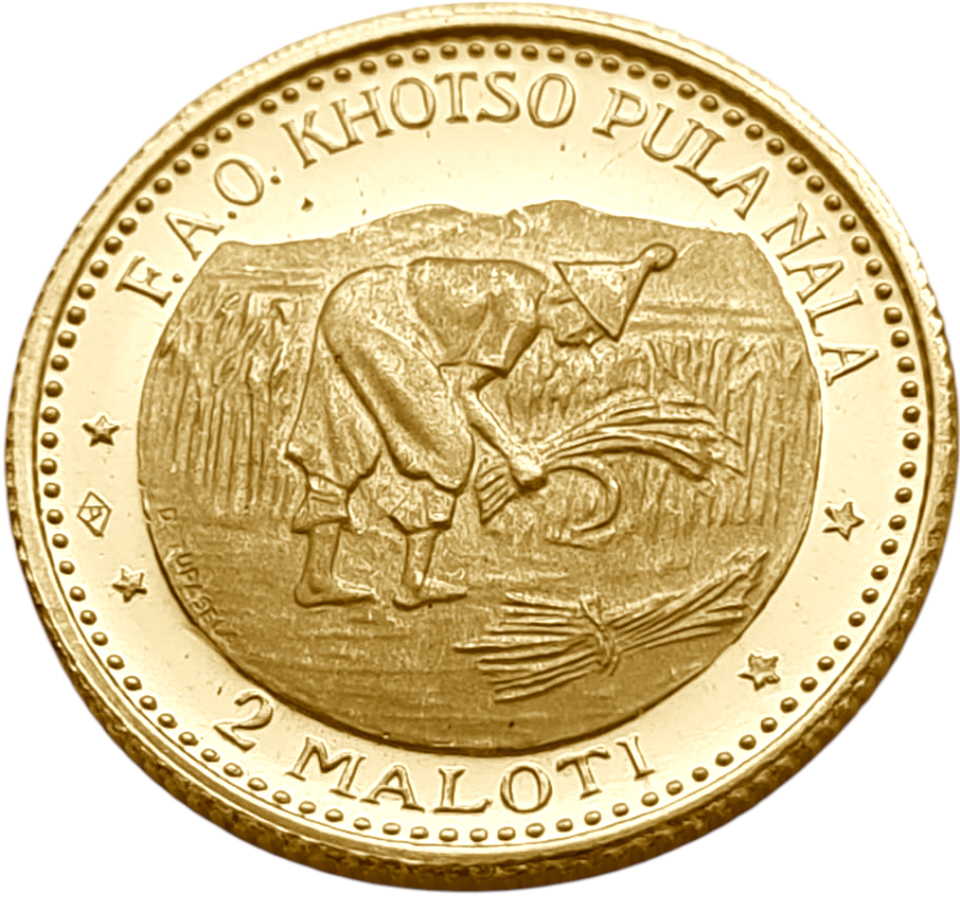 картинка Лесото. 2 Малоти 1969 г. Золото. 7.99 г*0.917 0.2356 oz. от магазина Одежда+