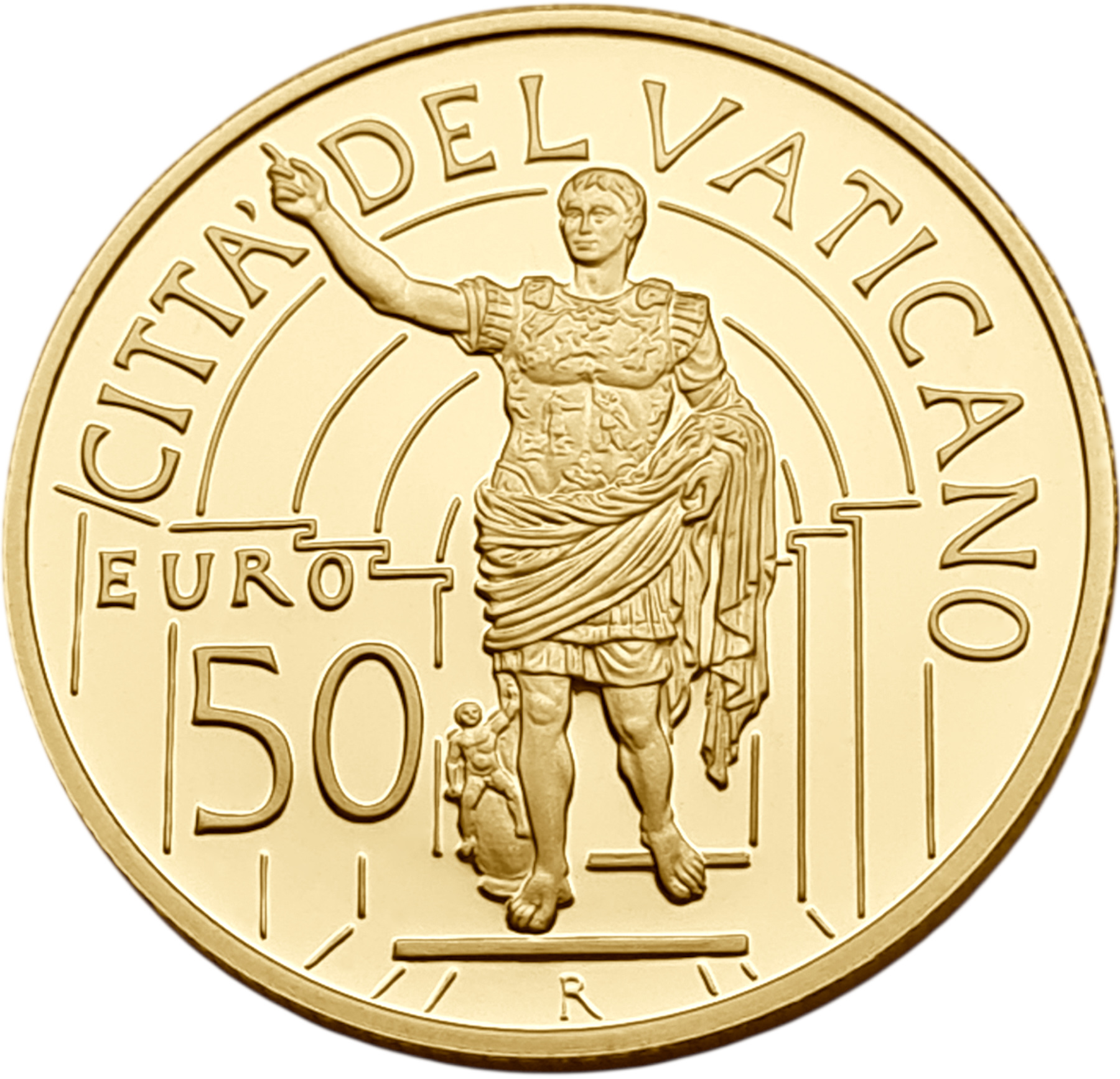 картинка Ватикан. 50 Евро 2010 г. Золото. 15.0 г*0.917 0.4422 oz. Бенедикт XVI. Август из Прима-Порта! Пруф! Сертификат! от магазина Одежда+