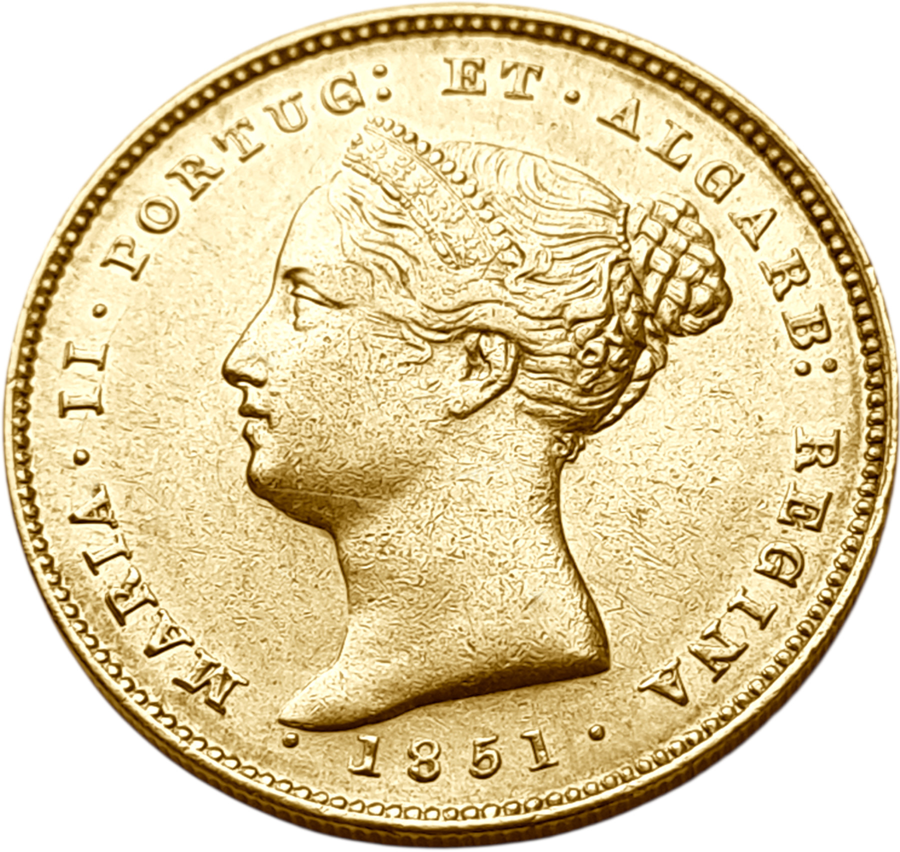 картинка Португалия. 5000 Рейс 1851 г. Золото. 8.96 г*0.917 0.2641 oz. от магазина Одежда+