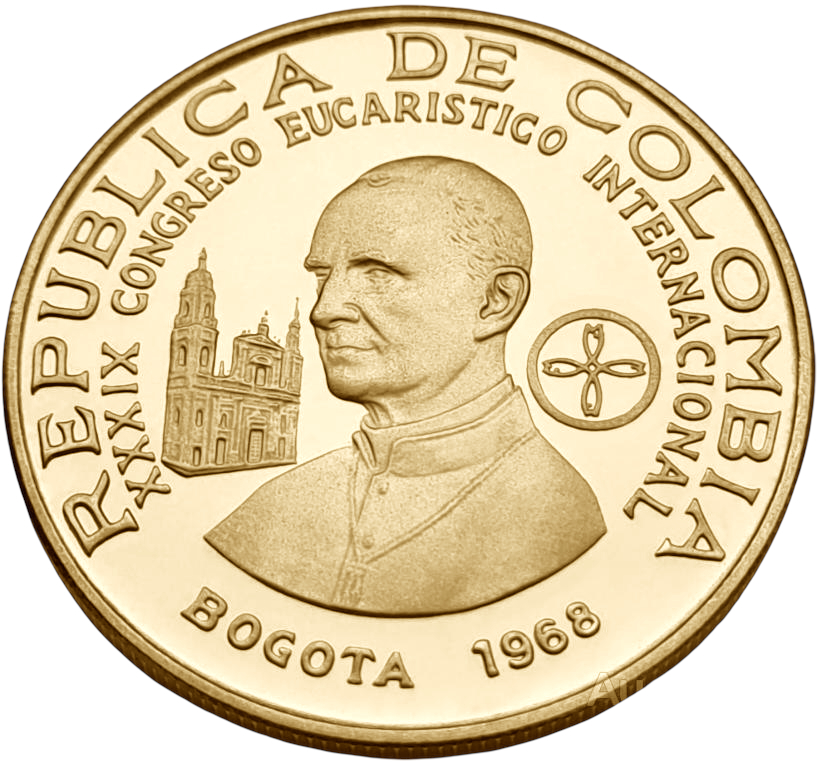 картинка Колумбия. 300 Песо 1968 г. Золото. 12.9 г*0.900 0.3733 oz. от магазина Одежда+