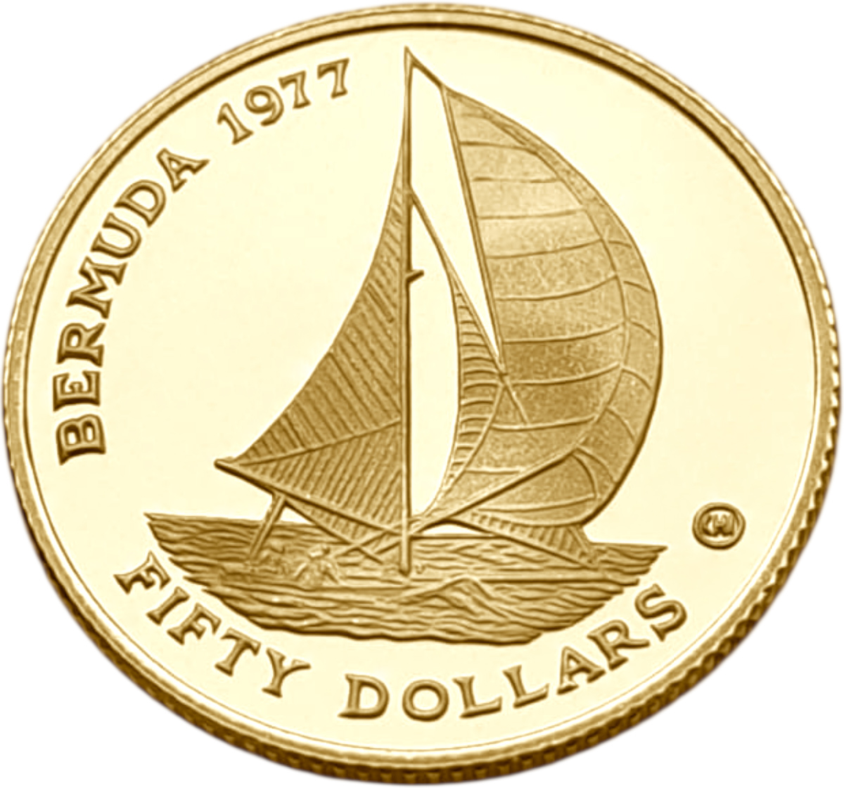 картинка Бермудские Острова. 50 Долларов 1977 г. Золото. 4.05 г*0.900 0.1172 oz. Пруф! от магазина Одежда+