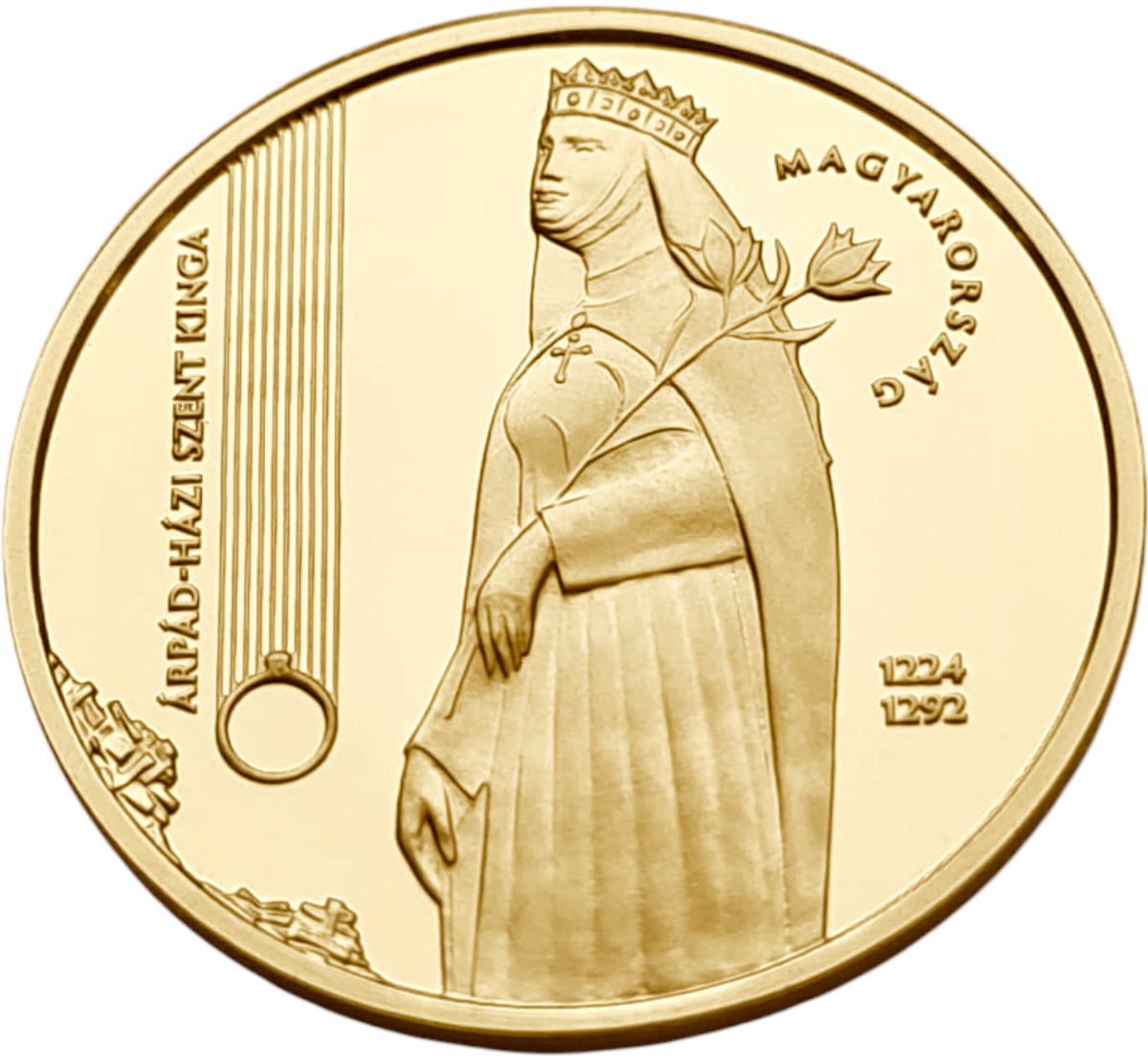 картинка Венгрия. 100 000 форинтов 2024 г. Золото. 6.982 г*0.986 0,2213 oz. Святая Кинга! Пруф! от магазина Одежда+