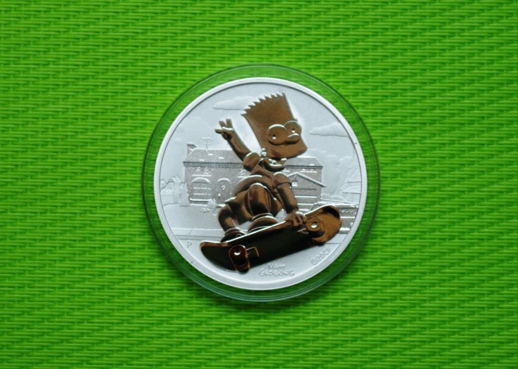 картинка Тувалу один доллар 2020 год Барт Симпсон серебро унция от магазина Одежда+