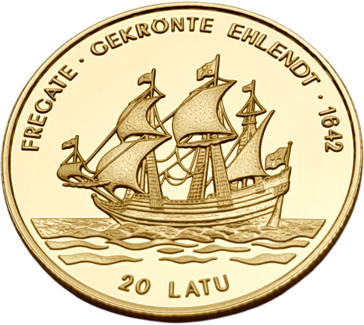 картинка Латвия. 20 Латов 1997 г. Золото. 7.78 г*0.583 0.1458 oz. История Мореплавания! от магазина Одежда+