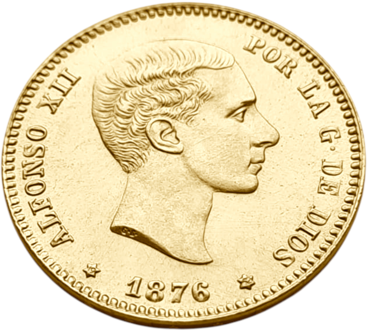 картинка Испания. 25 Песет 1876(1876) г. Золото. 8.0645 г*0.900 0.2333 oz. от магазина Одежда+