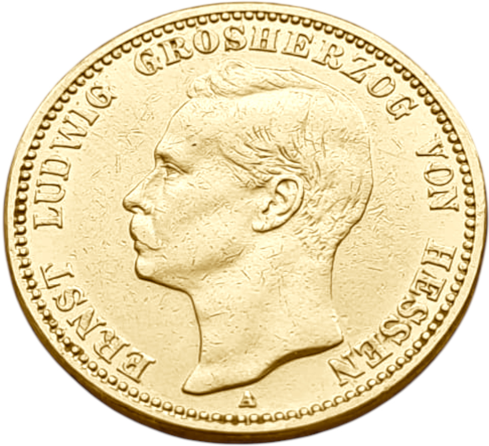 картинка Гессен. 20 Марок 1901 г. Золото. 7.965 г*0.900 0.2305 oz. от магазина Одежда+