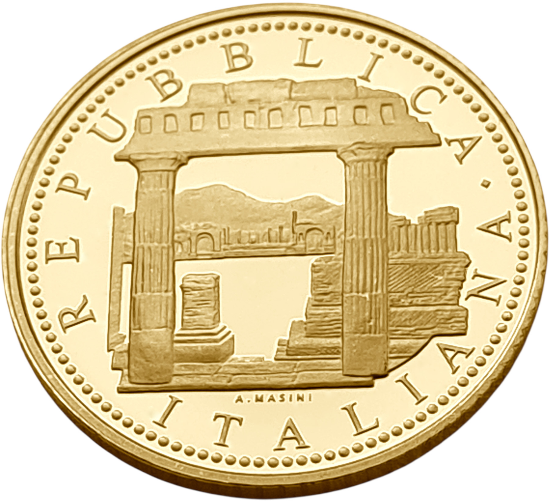 картинка Италия. 20 Евро 2011 г. Золото. 6.451 г*0.900 0.1867 oz. Флора в Искусстве! Древний Рим! Помпеи! от магазина Одежда+