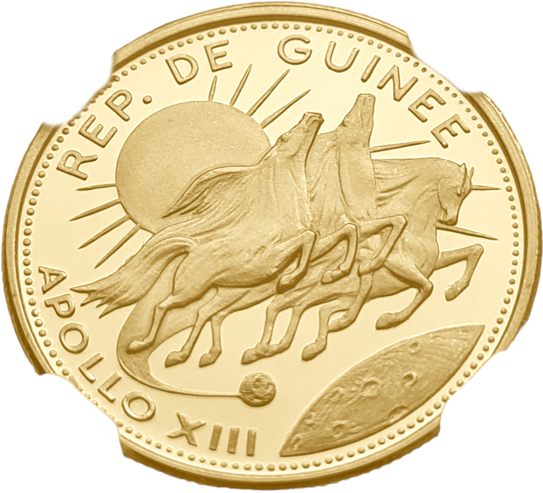 картинка Гвинея. 2000 Франков 1970 г. Золото. 8.0 г*0.900 0.2315 oz. СЛАБ NGC PF 64 ULTRA CAMEO! от магазина Одежда+