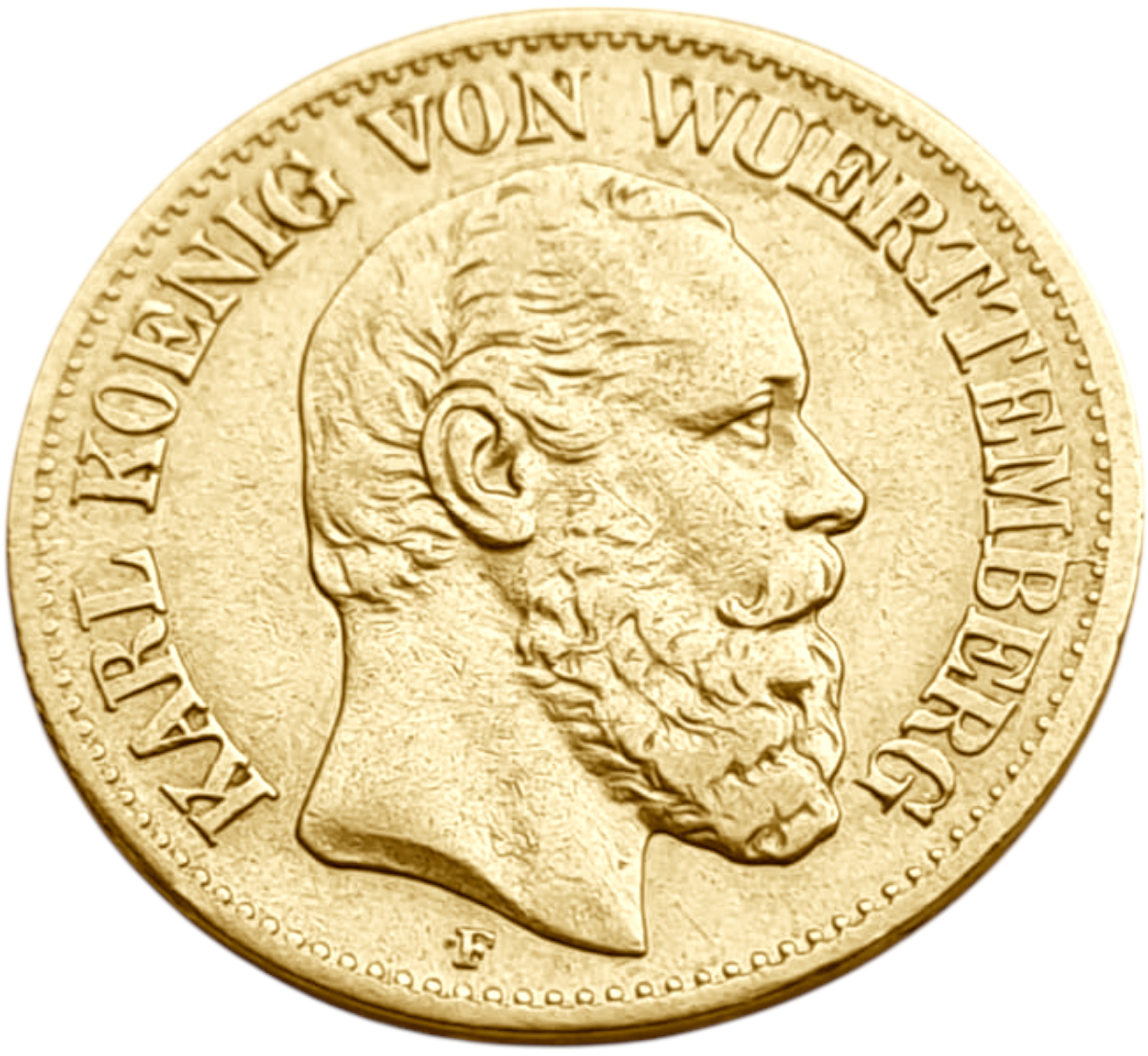 картинка Вюртемберг. 10 Марок 1876 г. Золото. 3.982 г*0.900 0.1152 oz. от магазина Одежда+