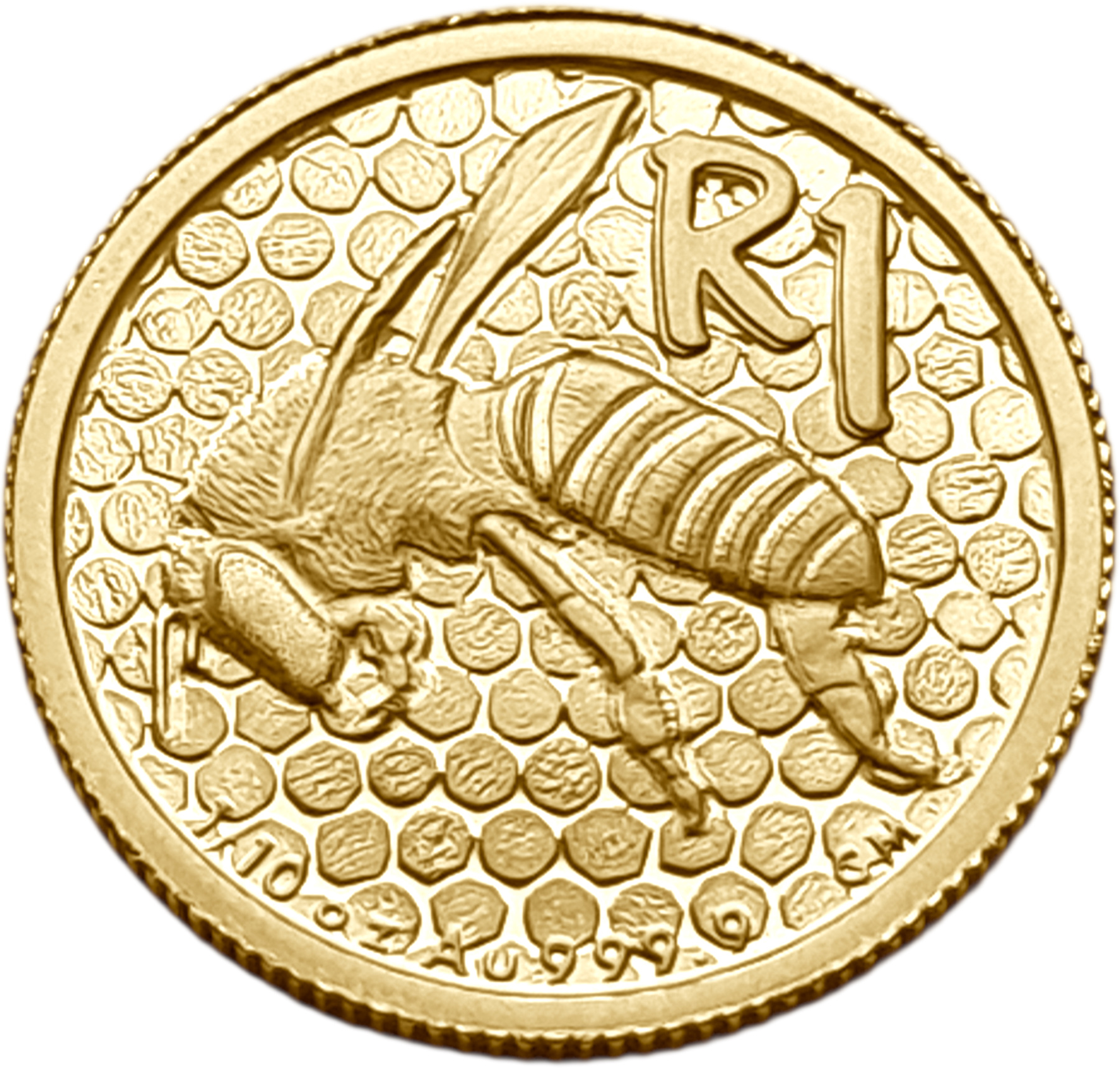 картинка ЮАР. 1 Ранд 2011 г. Золото. 3.11 г*0.9999 0.1 oz. Пчела! от магазина Одежда+