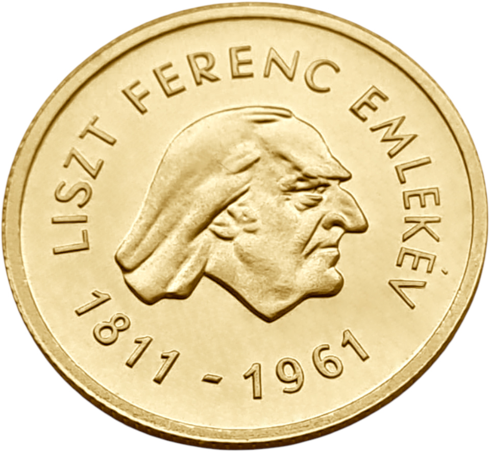картинка Венгрия. 50 Форинтов 1961 г. Золото. 3.838 г*0.986 0.1217 oz. Ференц Лист! от магазина Одежда+