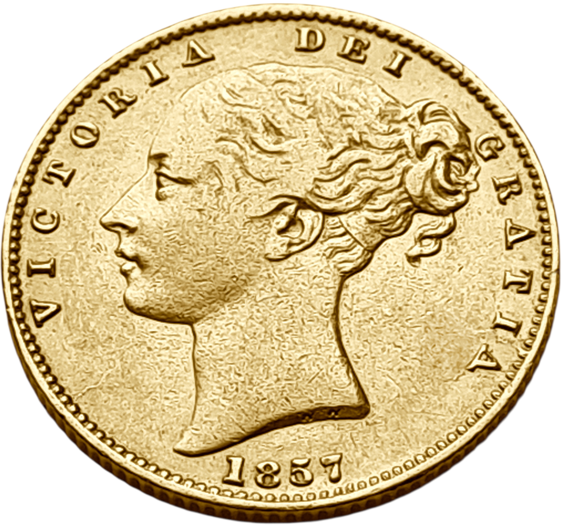 картинка Великобритания. 1 Соверен 1857 г. Золото. 7.99 г*0.9167 0.2355 oz. от магазина Одежда+
