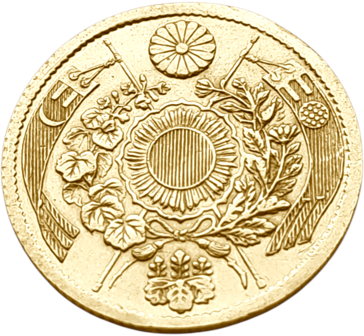 картинка Япония. 2 Иены 1870 (3 Мэйдзи) г. Золото 3.3333 г*0.900 0.0964 oz. от магазина Одежда+