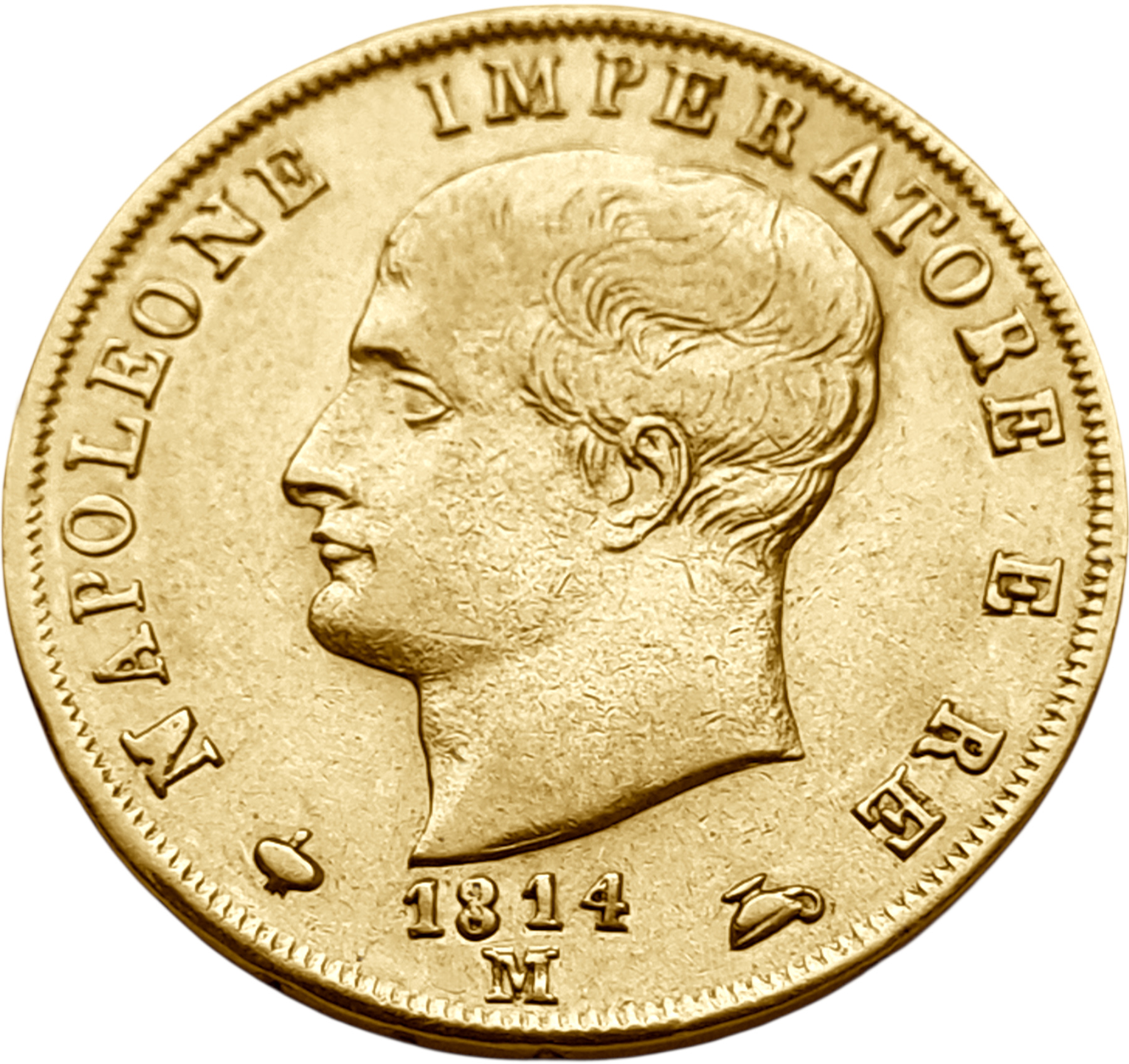 картинка Наполеоновское Королевство Италии. 40 Лир 1814 г. Золото. 12.903 г*0.900 0.3733 oz. от магазина Одежда+