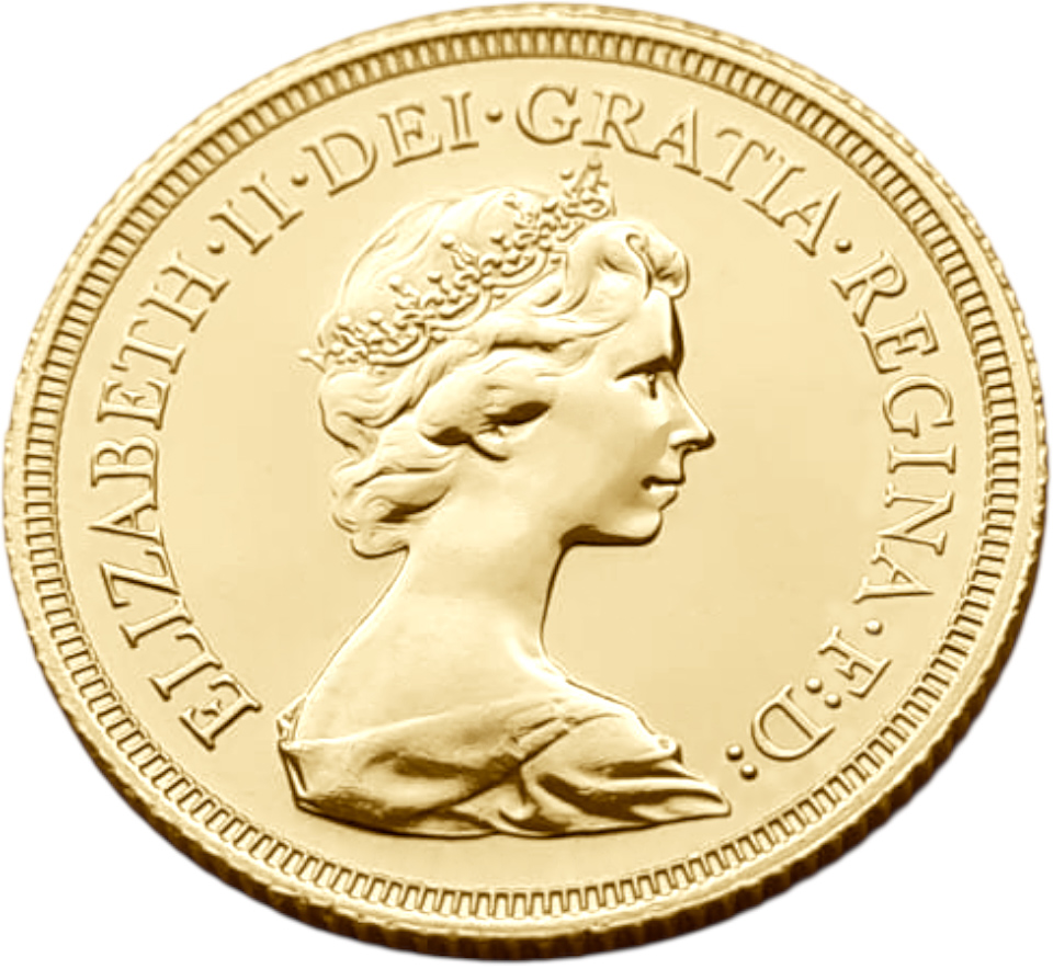 картинка Великобритания. 1 Соверен 1974 г. Золото. 7.98 г*0.917 0.2353 oz. от магазина Одежда+