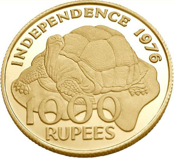 картинка Сейшельские острова. 1000 Рупий 1976 г. Золото. 15.98 г*0.917 0.4711 oz. Пруф! от магазина Одежда+
