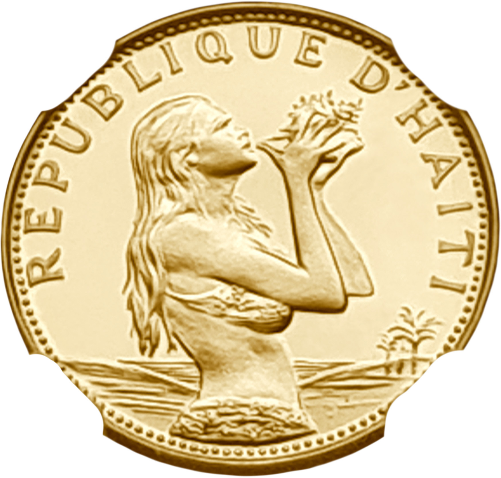 картинка Гаити. 500 Гурдов 1973г. Золото. 7.28 г*0.900 0.2107 oz. Пруф! СЛАБ NGC PF 69 ULTRA CAMEO! от магазина Одежда+