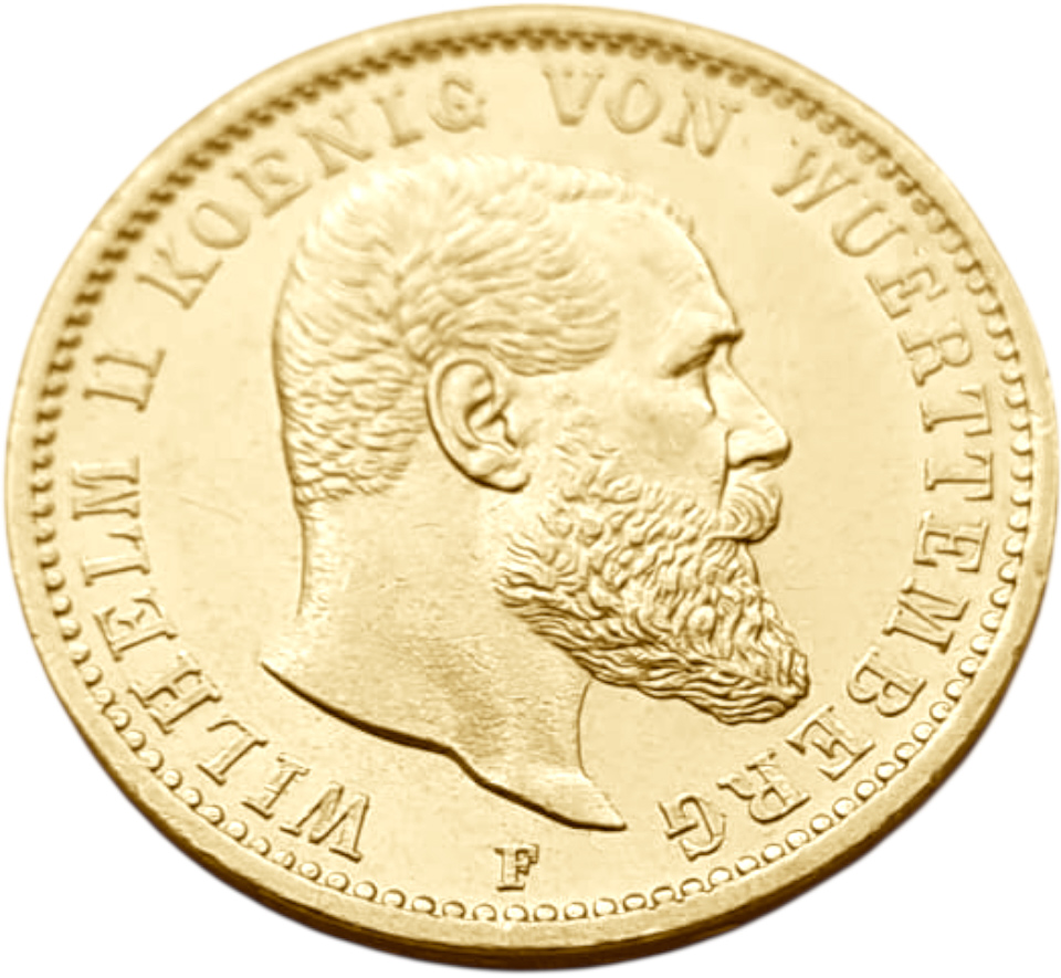 картинка Вюртемберг. 20 Марок 1900 г. Золото. 7.965 г*0.900 0.2305 oz. от магазина Одежда+