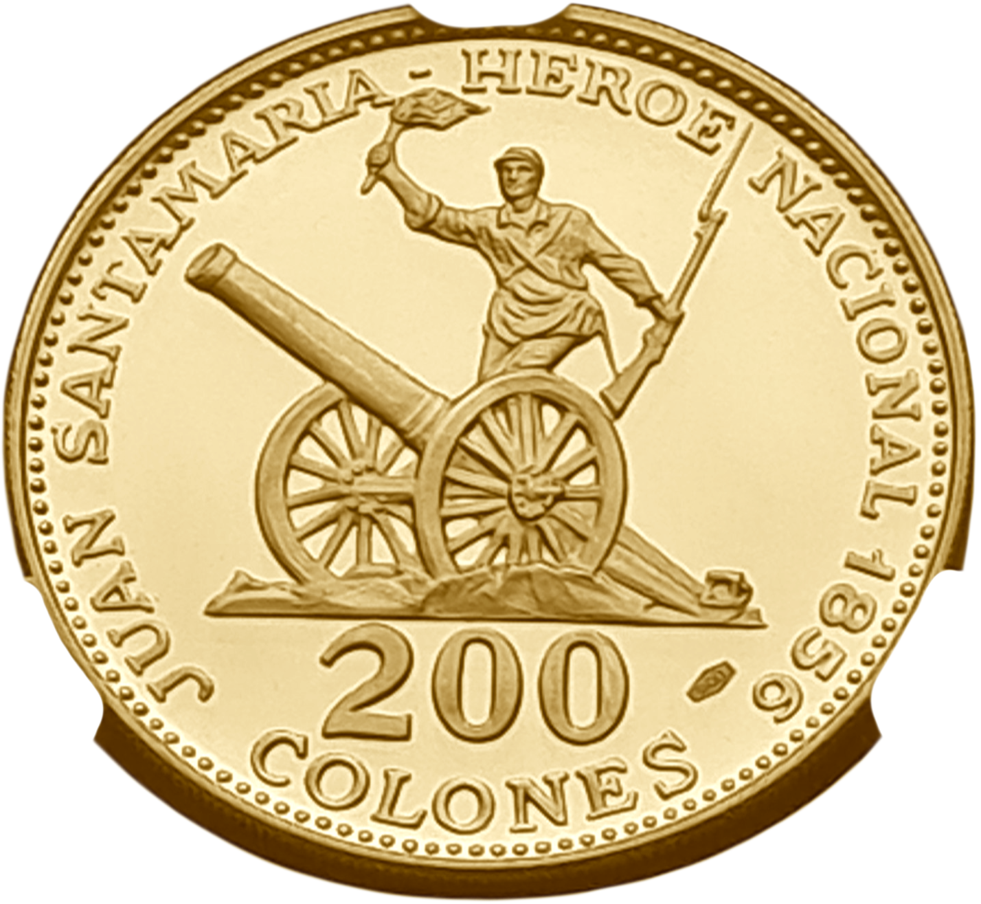 картинка Коста-Рика. 200 Колон 1970г. Золото. 29.8 г*0.900 0.8623 oz. Сантамария! СЛАБ CPRC PF 67 ULTRA CAMEO! от магазина Одежда+