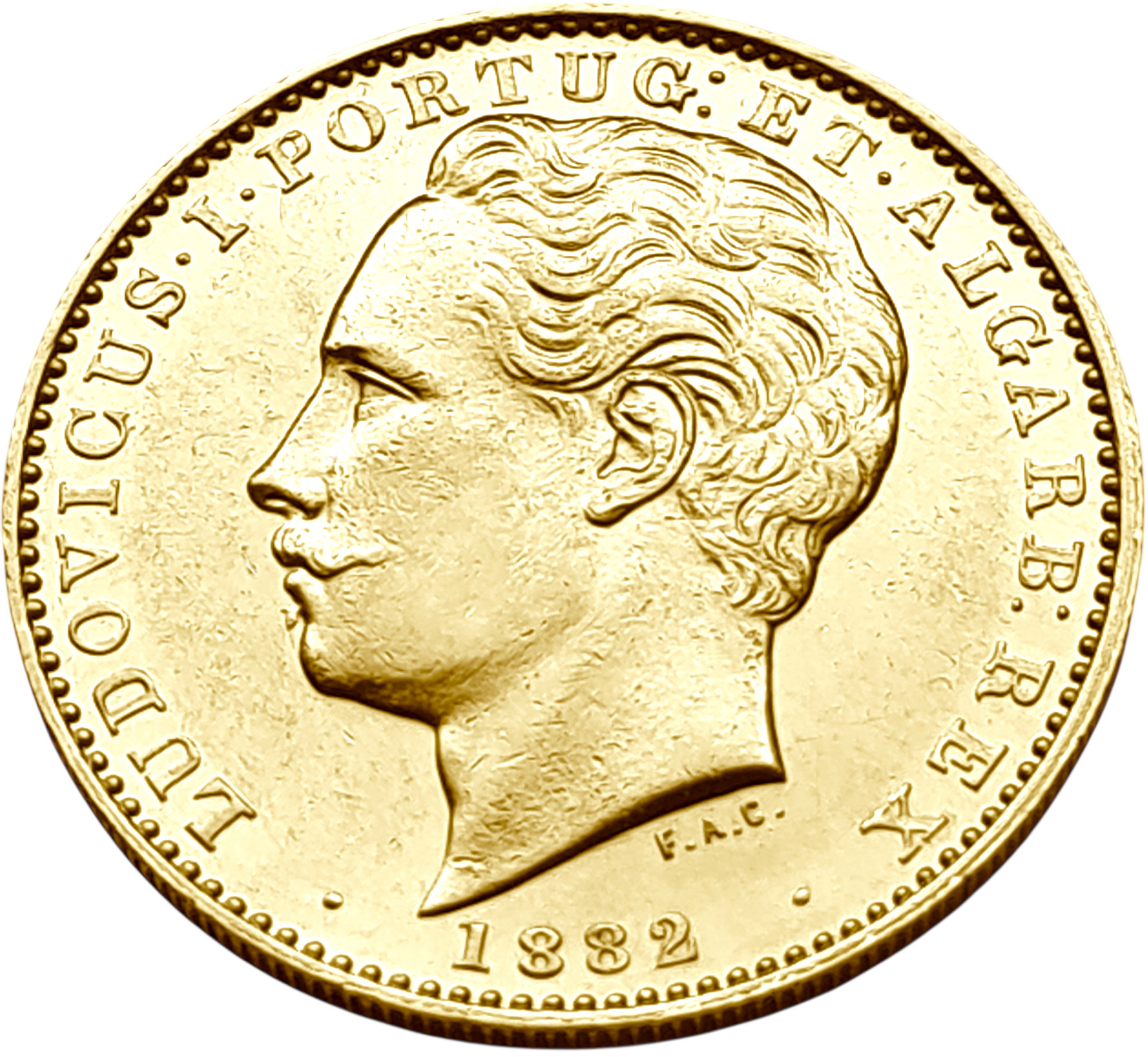 картинка Португалия. 10 000 Рейс 1882 г. Золото. 17.735 г*0.917 0.5228 oz. от магазина Одежда+