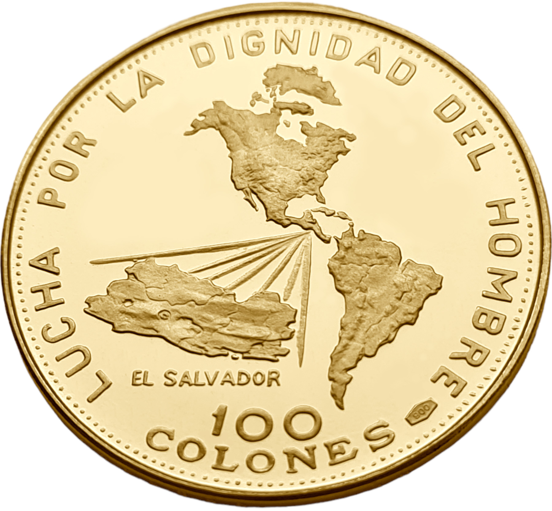 картинка Сальвадор. 100 Колон 1971 г. Золото. 11.8 г*0.900 0.3414 oz. от магазина Одежда+