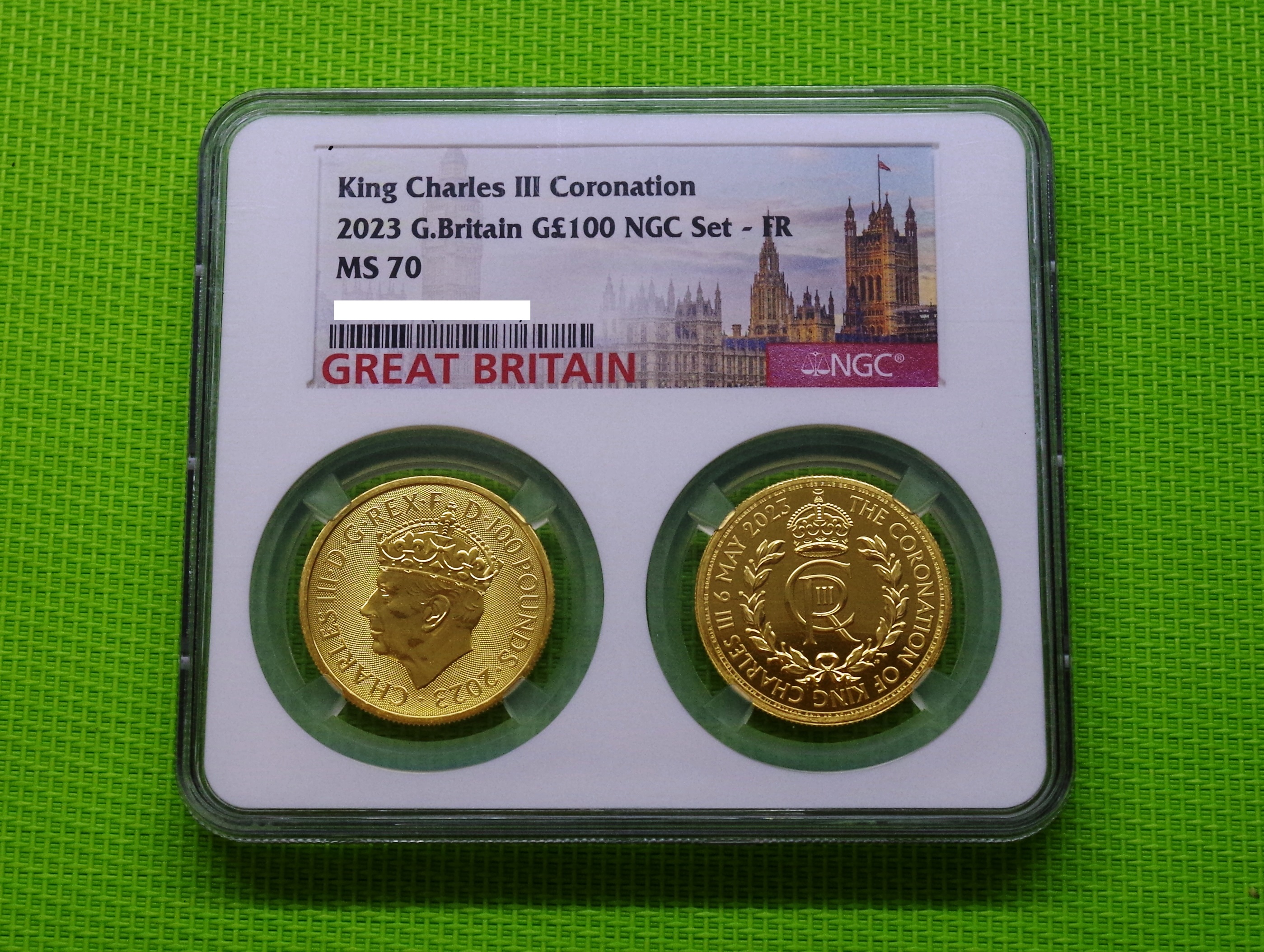 картинка Золото набор 100 фунтов Великобритания 2023 год. Коронация Карла III MS70 RARE! от магазина Одежда+