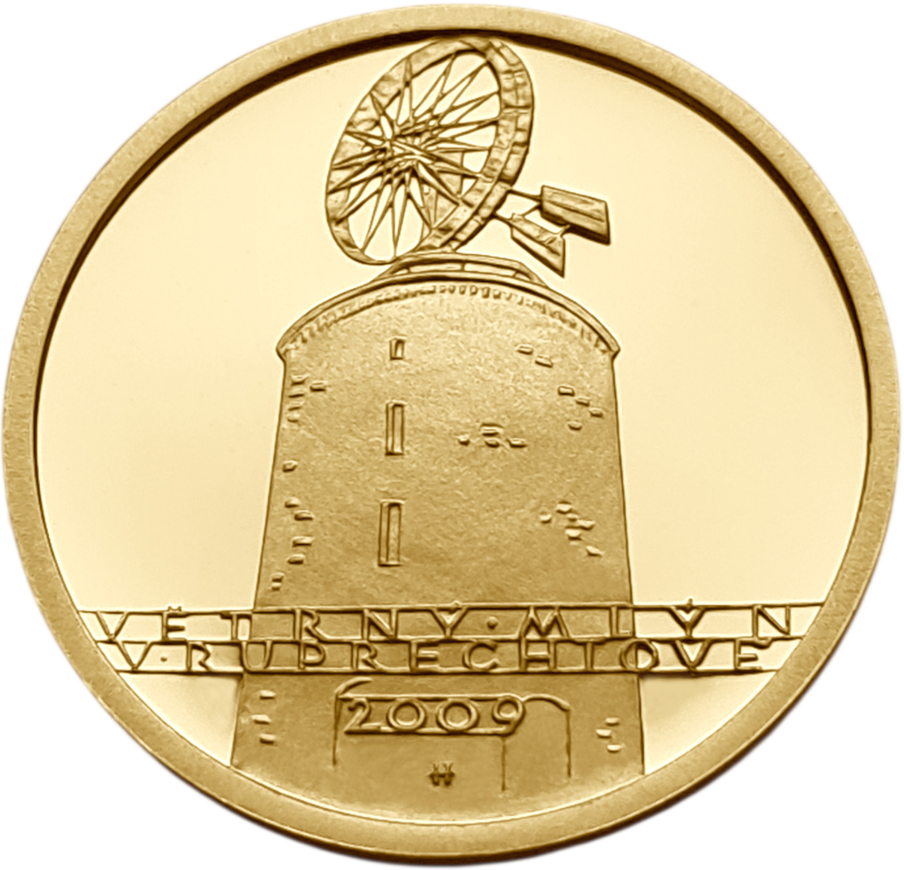 картинка Чехия. 2500 Крон 2009 г. Золото. 7.78 г*0.9999 0.25 oz. Индустриальное Наследие! Ветряная Мельница! Пруф! от магазина Одежда+