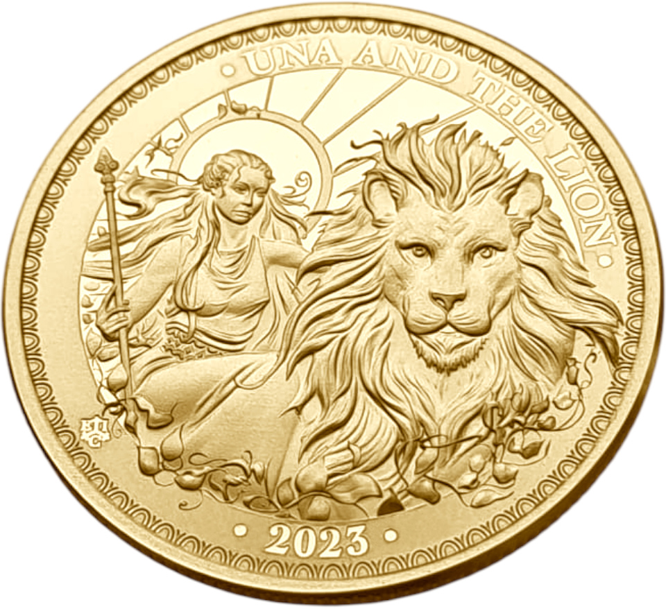 картинка Остров Святой Елены. 2 Фунта 2023г. Золото 7,776г* 0.9999 0,25oz. Уна и Лев! ТИРАЖ 499 ШТ! от магазина Одежда+