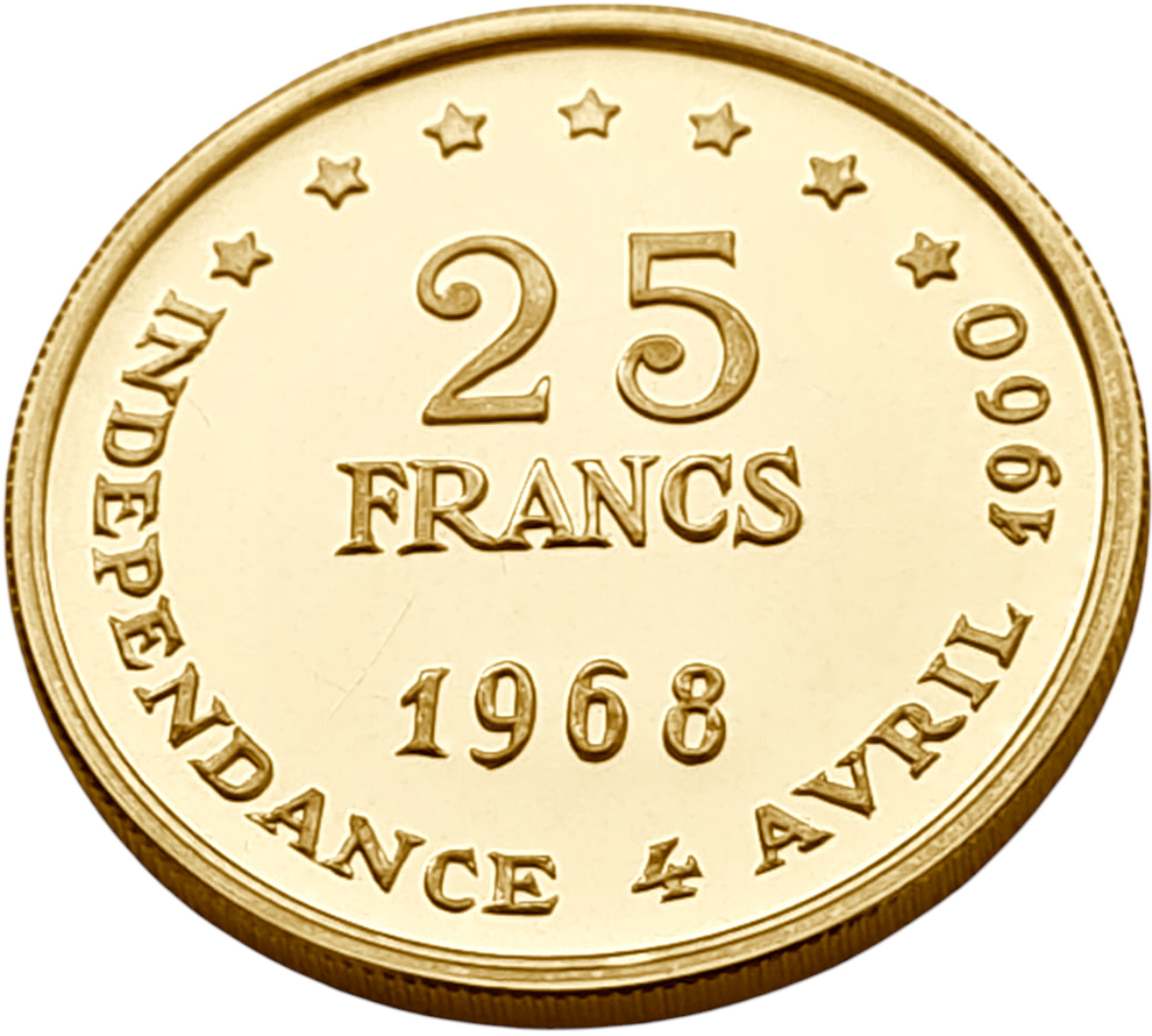 картинка Сенегал. 25 Франков 1968 г. Золото. 8.0 г*0.900 0.2315 oz. от магазина Одежда+