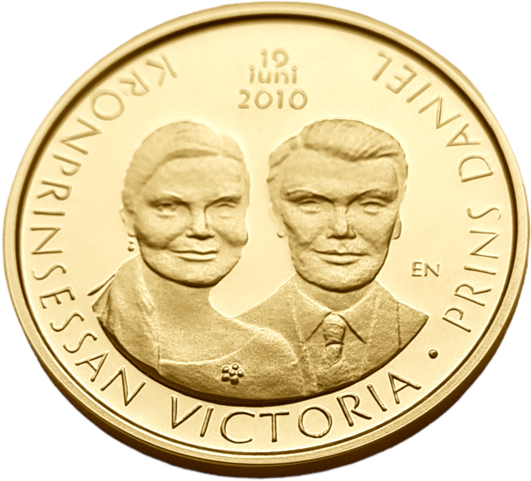 картинка Швеция. 4000 Крон 2010 г. Золото. 12.0 г*0.900 0.3472 oz. Королевская Свадьба! Сертификат! от магазина Одежда+