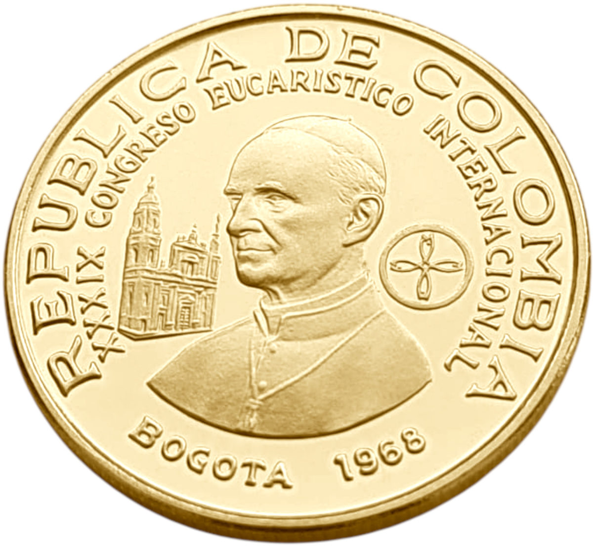 картинка Колумбия. 200 Песо 1968 г. Золото. 8.6 г*0.900 0.2488 oz. от магазина Одежда+