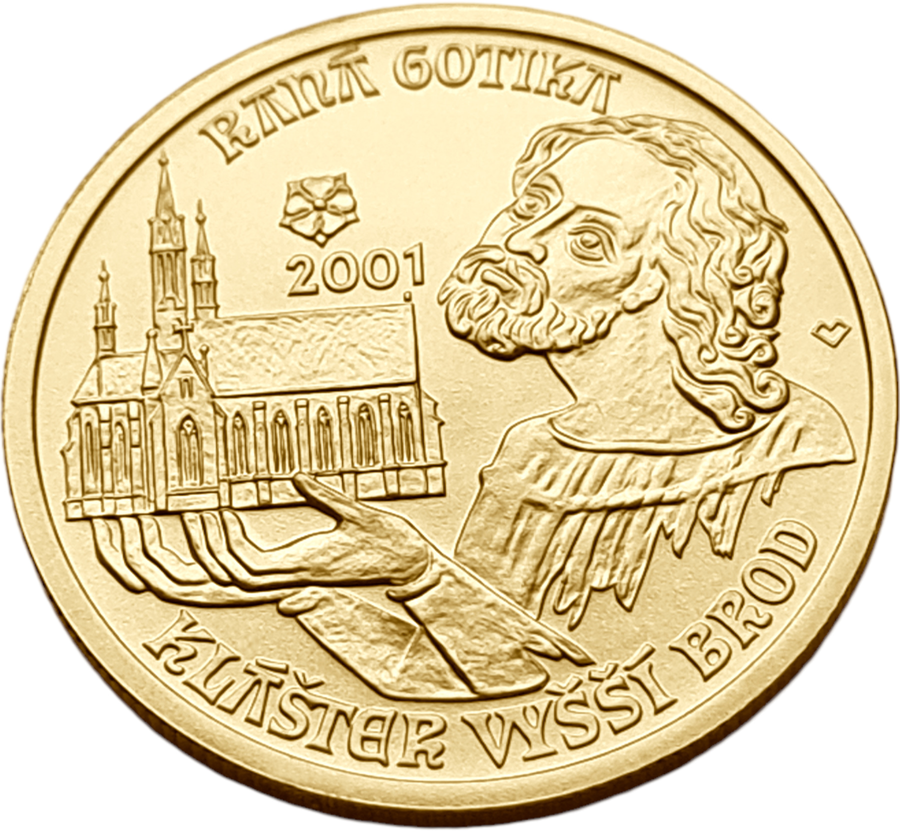 картинка Чехия. 2000 Крон 2001 г. Золото 6.22 г*0.9999 0.2 oz. Десять Веков Архитектуры! Готика! от магазина Одежда+