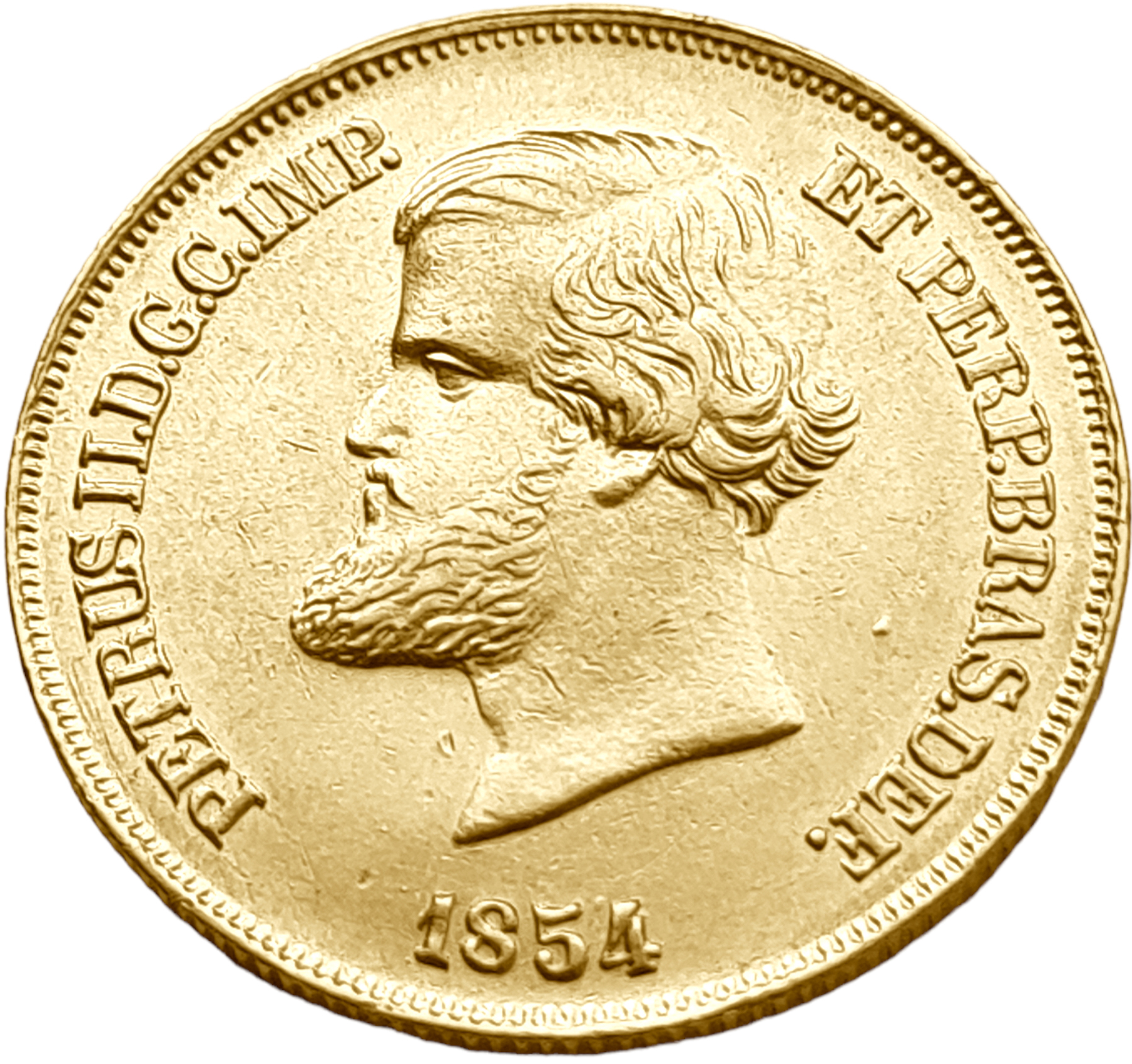 картинка Бразилия. 10 000 Рейс 1854 г. Золото. 8.9648 г*0.917 0.2643 oz. от магазина Одежда+