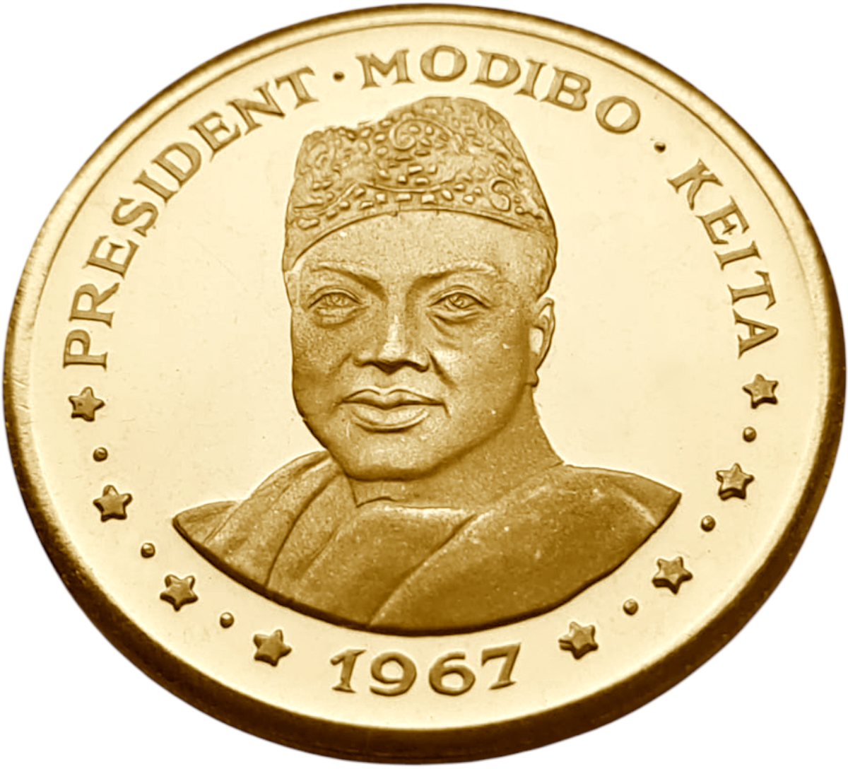 картинка Мали. 50 Франков 1967 г. Золото. 16.0 г*0.900 0.463 oz. Модибо Кейта! от магазина Одежда+