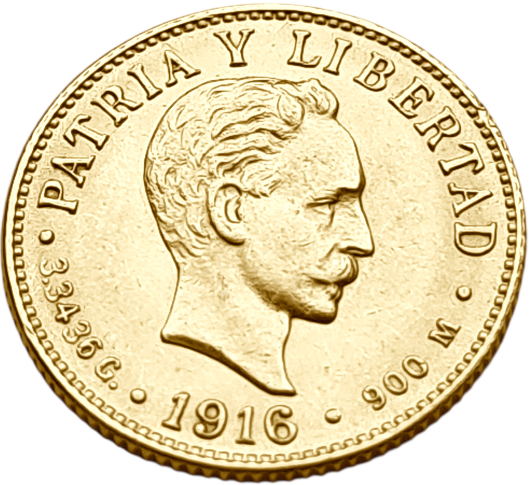 картинка Куба. 2 Песо 1916 г. Золото. 3.3436 г*0.900 0.0967 oz. от магазина Одежда+