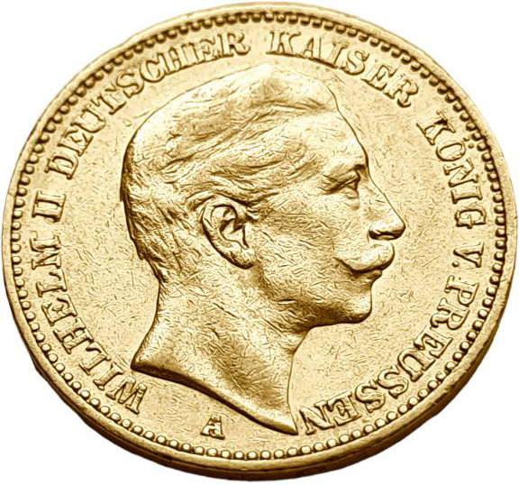 картинка Пруссия. 20 Марок 1898 г. Золото. 7.965 г*0.900 0.2305 oz. от магазина Одежда+
