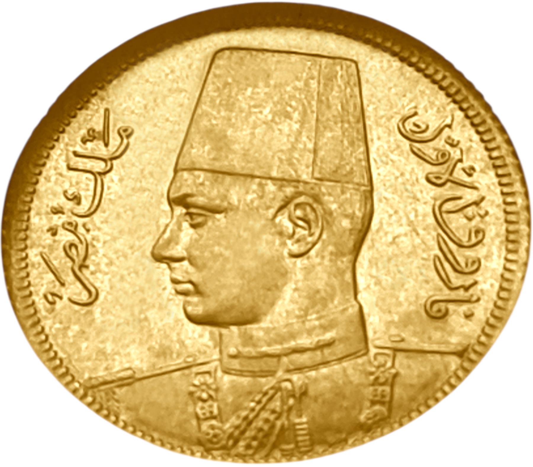 картинка Египет. 20 Пиастров 1938 (1357) г. Золото 1.7 г*0.875 0.0478 oz. СЛАБ NGC MS 65! от магазина Одежда+