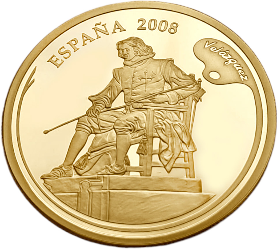 картинка Испания. 200 Евро 2008 г. Золото. 13.5 г*0.999 0.4336 oz. Диего Веласкес! от магазина Одежда+