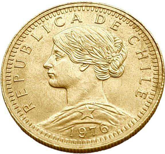 картинка Чили. 20 Песо 1976 г. Золото. 4.0679 г*0.900 0.1177 oz. от магазина Одежда+