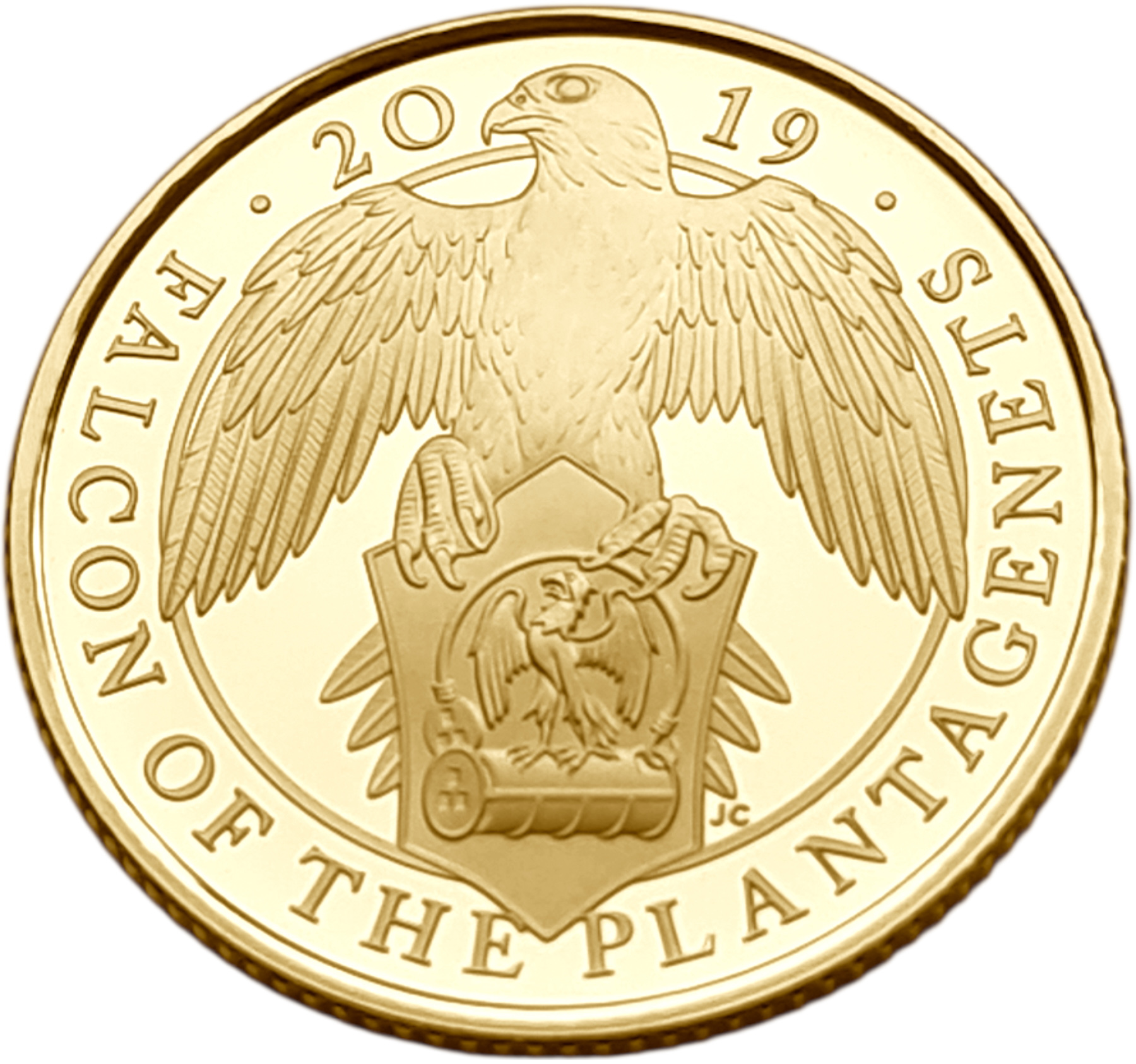 картинка Великобритания. 25 Фунтов 2019г. Золото. 7.8 г*0.9999 0.2508 oz. Сокол Плантагенетов! Пруф! Сертификат! от магазина Одежда+