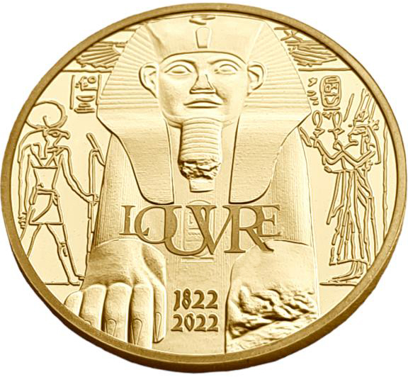картинка Франция. 50 Евро 2022г. Золото. 7.78 г*0.999 0.25 oz. Сокровища Лувра! Древний Египет! ТИРАЖ 500 ЭКЗ! от магазина Одежда+