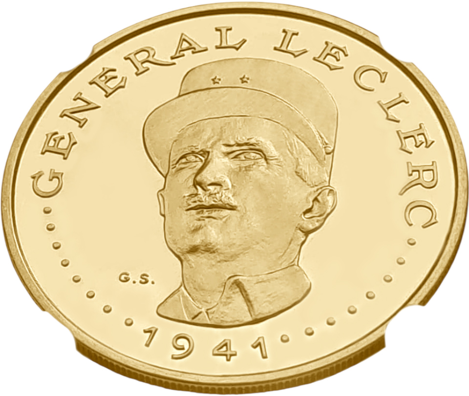 картинка Чад. 5 000 Франков 1970 г. Золото. 17.5 г*0.900 0.5064 oz. Филипп Леклерк! СЛАБ NGC PF 68 ULTRA CAMEO! от магазина Одежда+