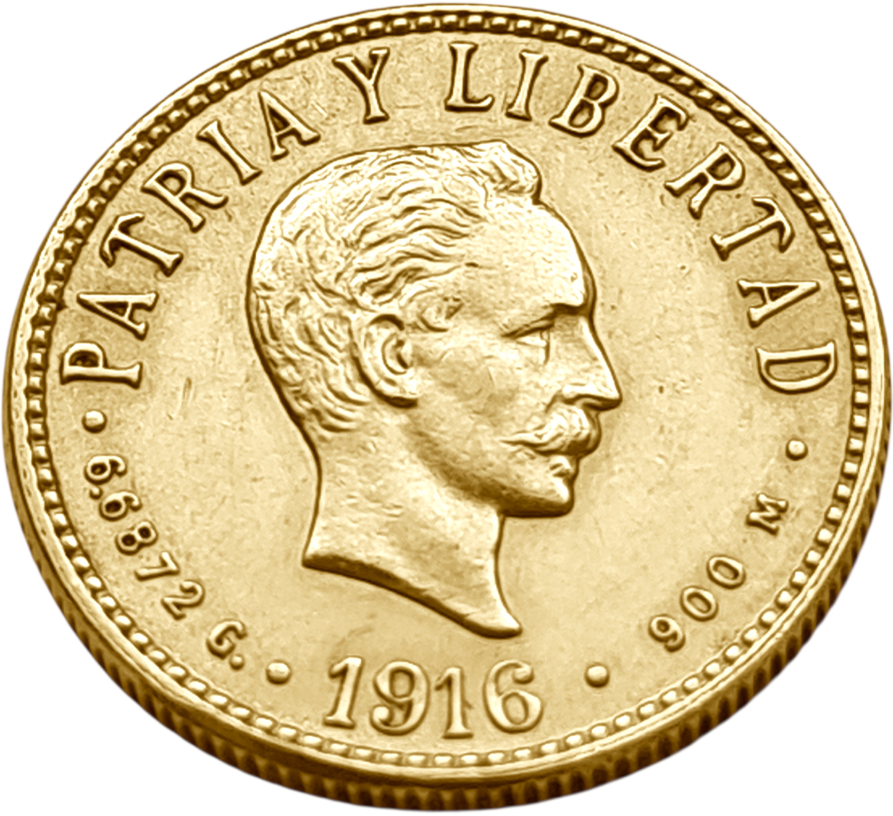 картинка Куба. 4 Песо 1916 г. Золото. 6.6872 г*0.900 0.1935 oz. от магазина Одежда+