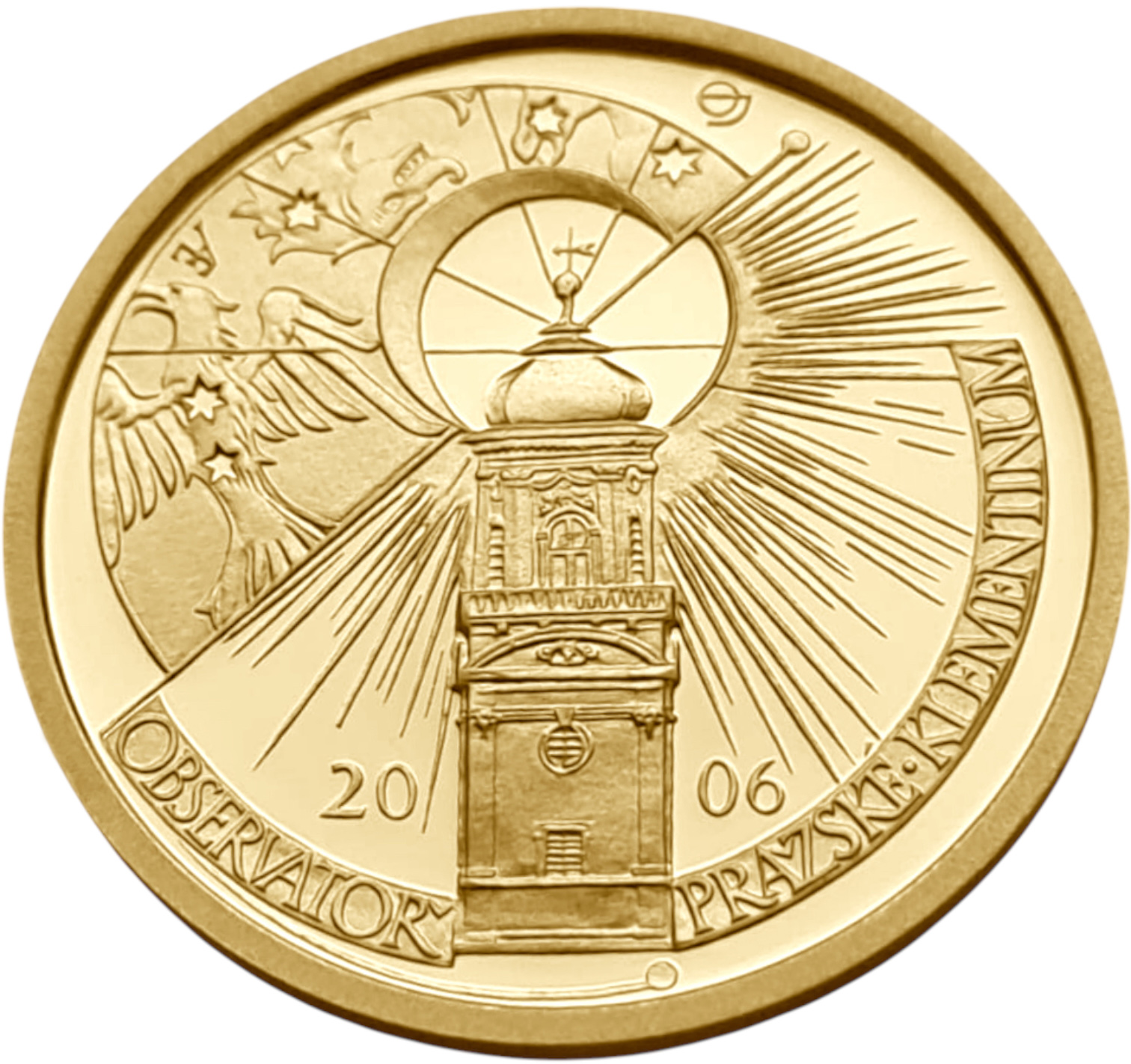 картинка Чехия. 2500 Крон 2006 г. Золото. 7.78г*0.9999 0.25 oz. Индустриальное Наследие! Астрономическая обсерватория! от магазина Одежда+