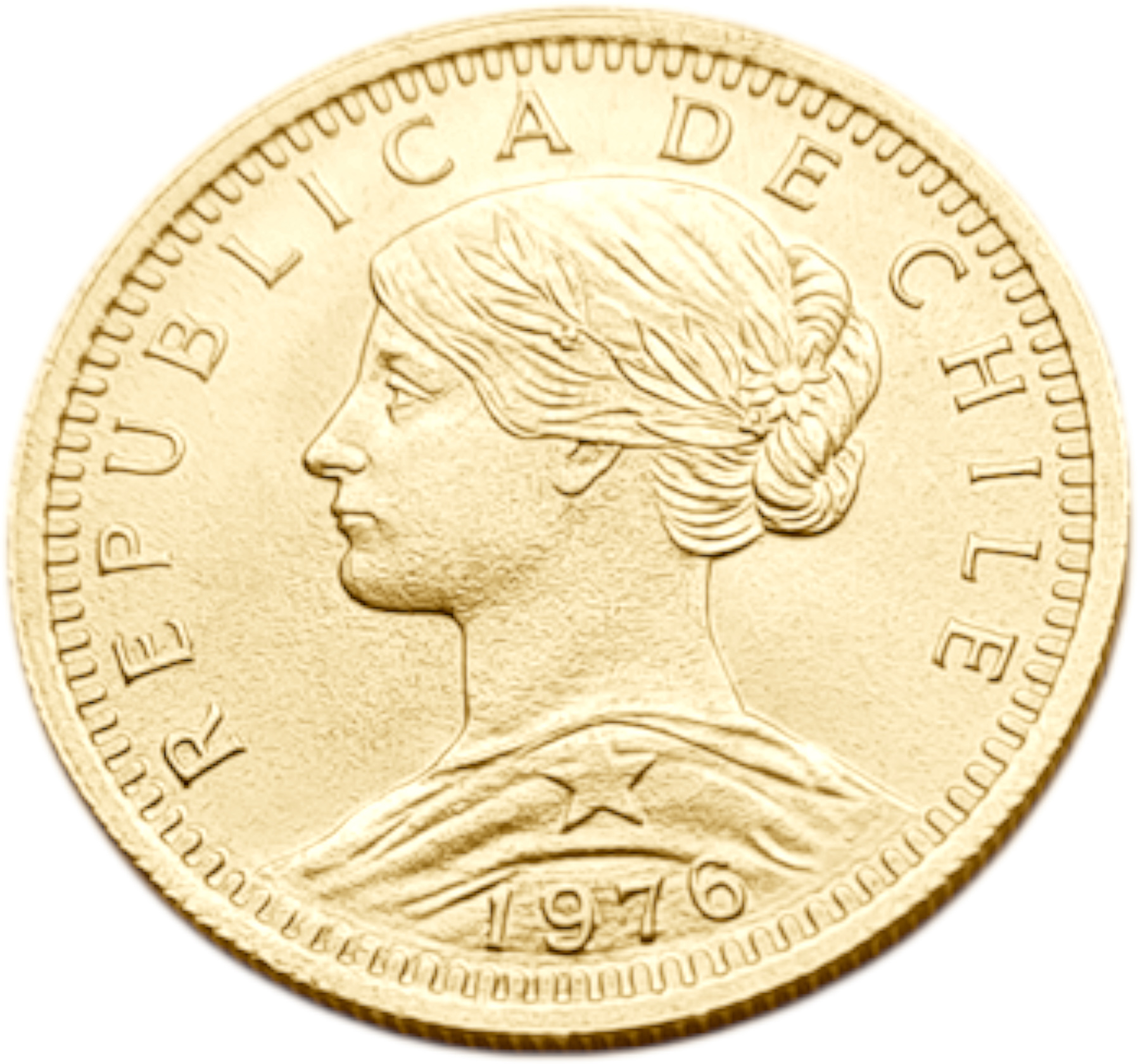 картинка Чили. 20 Песо 1976 г. Золото. 4.0679 г*0.900 0.1177 oz. от магазина Одежда+