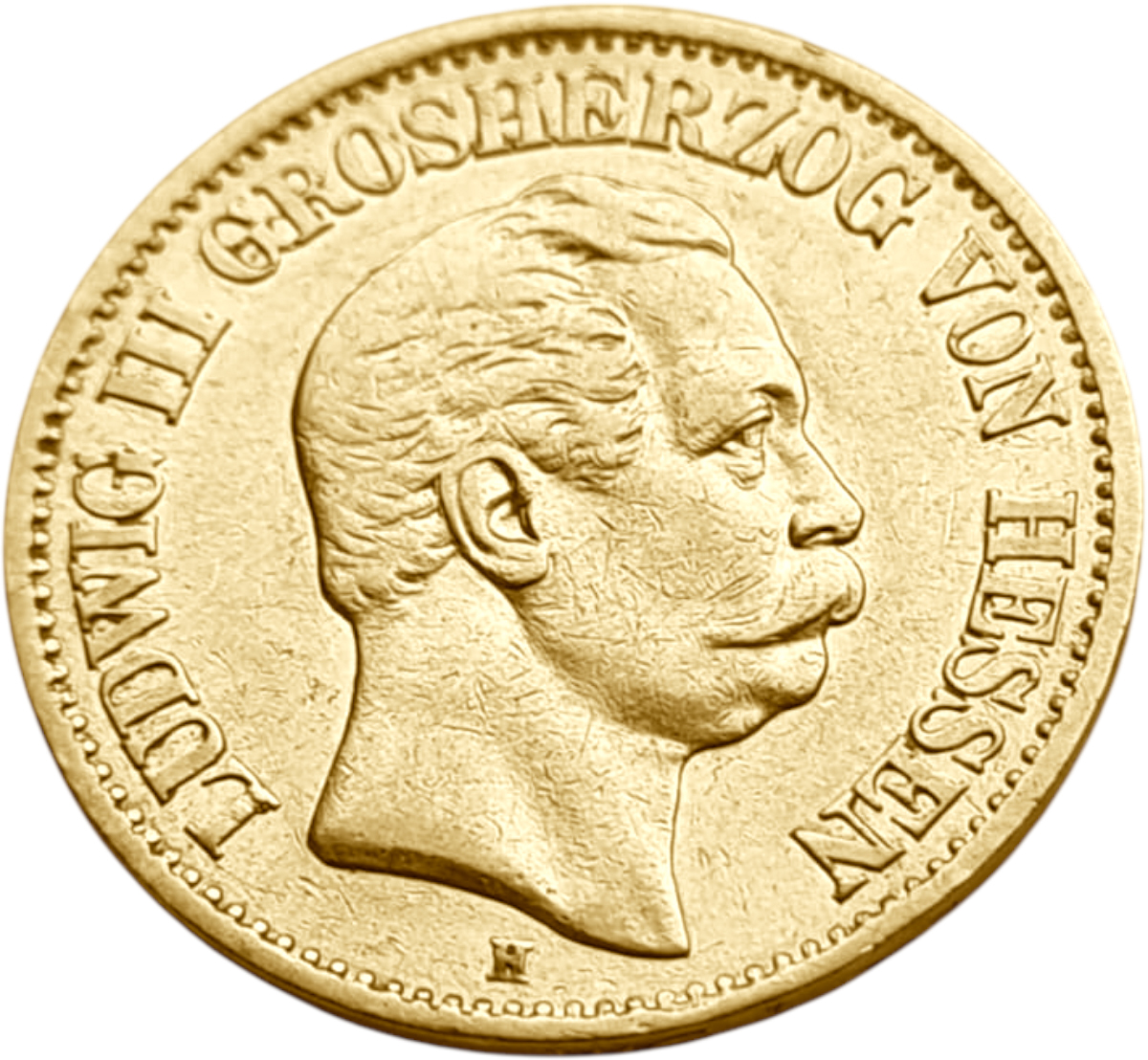 картинка Гессен. 10 Марок 1872 г. Золото. 3.982 г*0.900 0.1152 oz. от магазина Одежда+