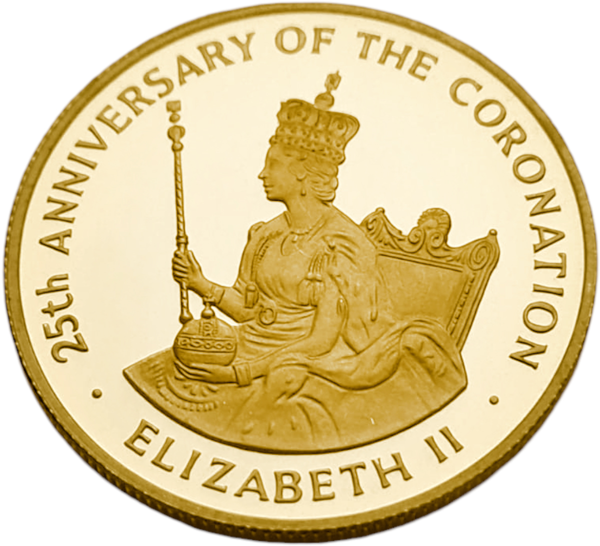 картинка Ямайка. 100 долларов 1978 г. Золото. 11.34 г*0.900 0.3281 oz. 25-летие Коронации Елизаветы II. от магазина Одежда+