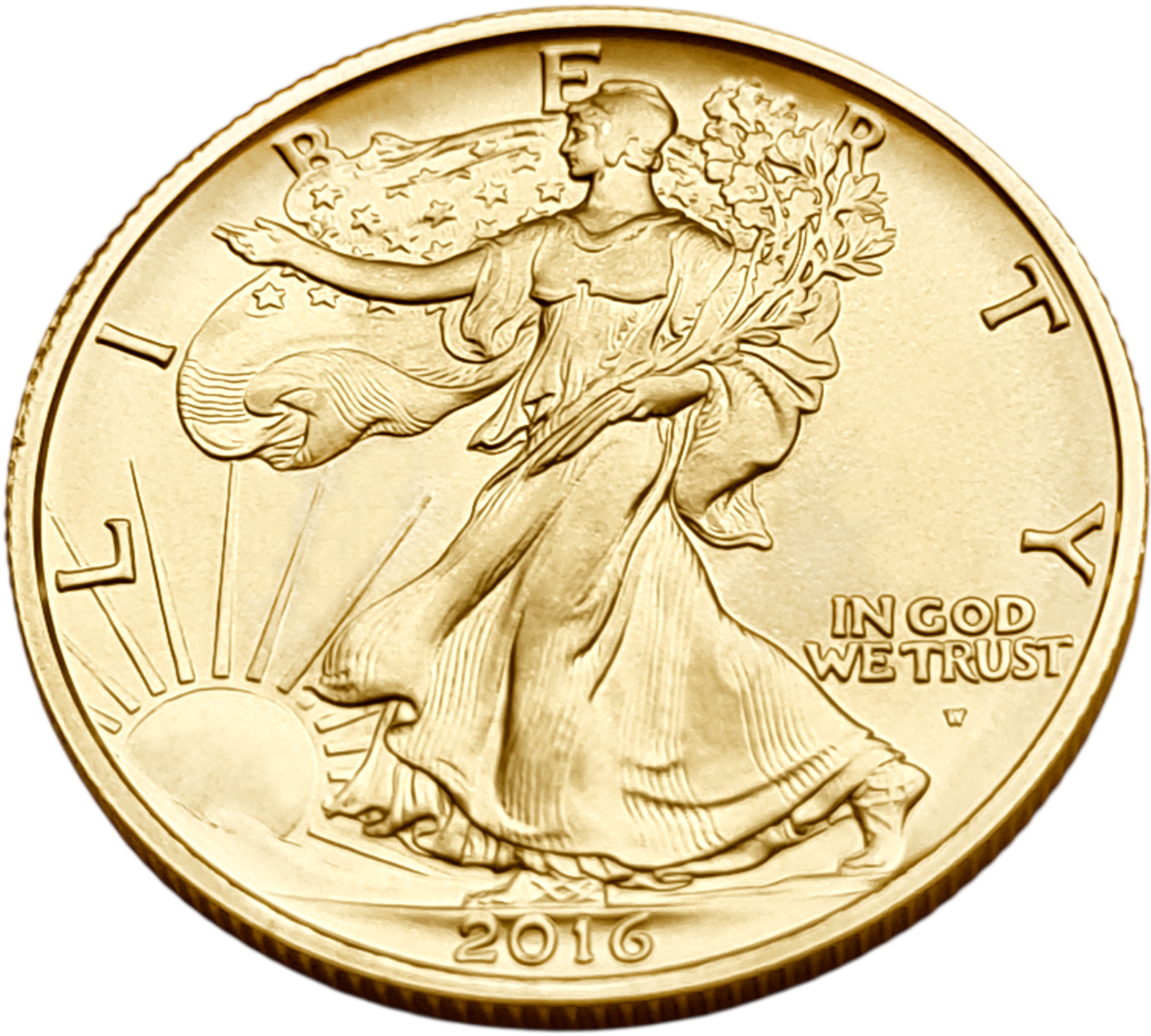картинка США. 1/2 Доллара 2016 г. Золото. 15.552 г*0.9999 0.5 oz. Американская Свобода! Коробка и Сертификат! от магазина Одежда+
