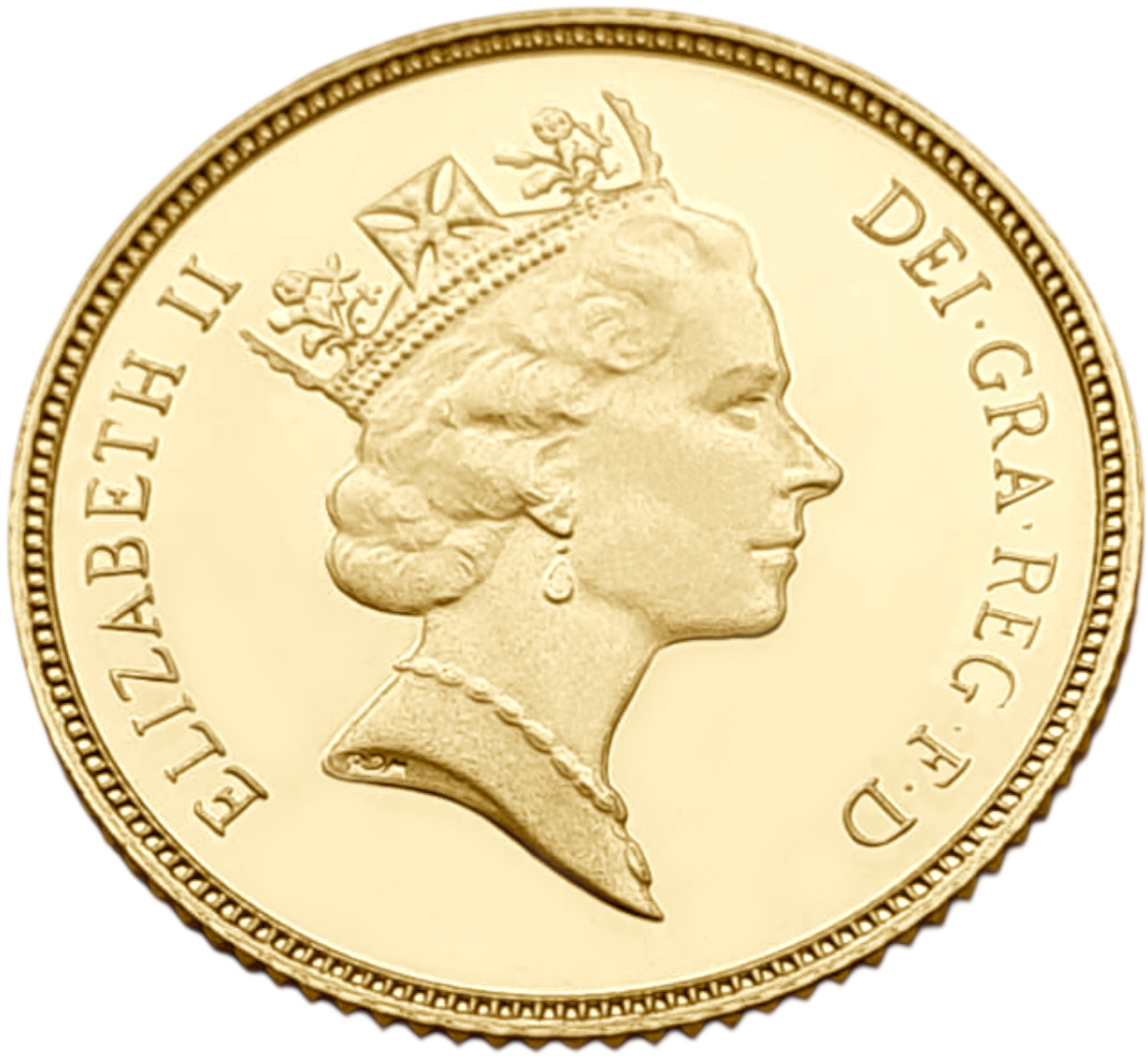 картинка Великобритания. 1/2 Соверена 1988 г. Золото. 3.99 г*0.9167 0.1176 oz. от магазина Одежда+