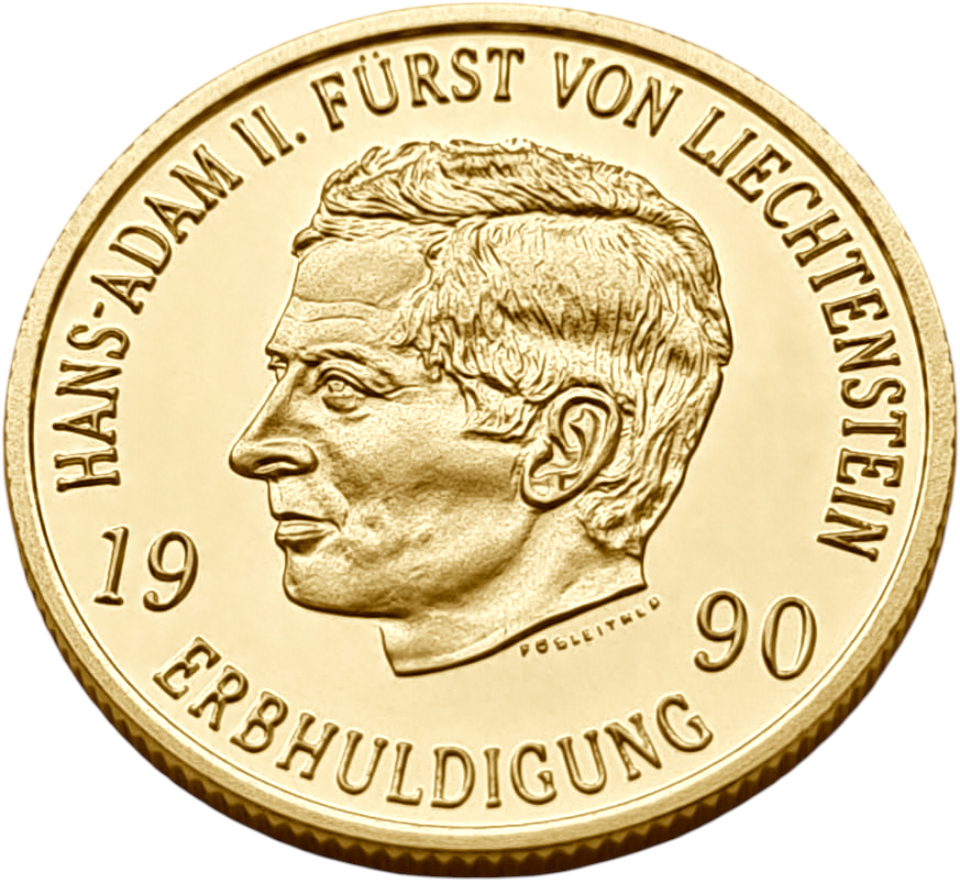 картинка Лихтенштейн. 50 Франков 1990 г. Золото. 10.0 г*0.900 0.2894 oz. от магазина Одежда+